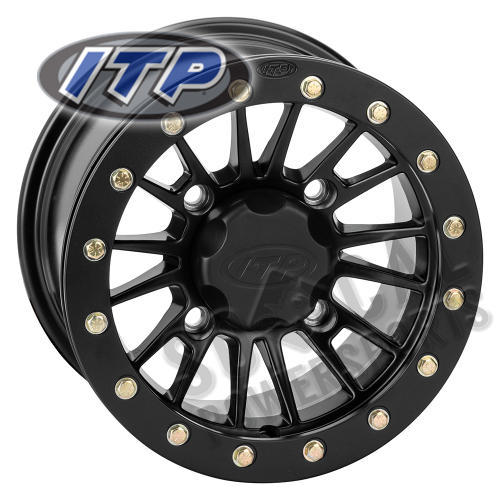 ITP - ITP SD-Series Single Beadlock Wheel - 12x7 - 4+3 Offset - 4/156 - Matte Black - 12SDB13BX