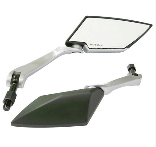 Koso North America - Koso North America TT-Style Mirrors - Matte Black Shell - Clear Lens - OA016KS0