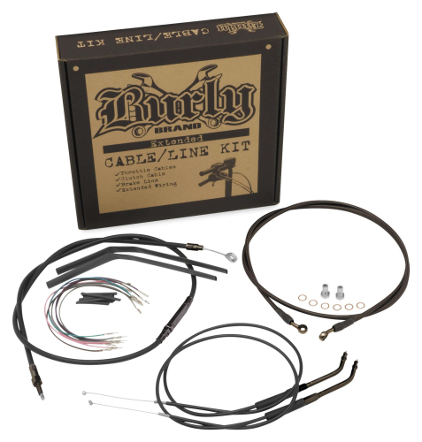 Burly Brand - Burly Brand T-Bar Cable and Brake Line Kit - 12in. - B30-1188