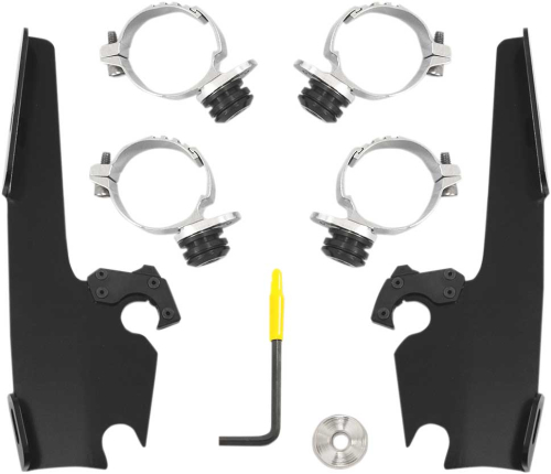 Memphis Shades - Memphis Shades Trigger-Lock Mount Kit for Batwing Fairing and Fats/Slim Windshields - Black - MEB2016