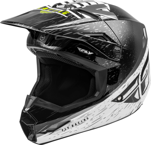 Fly Racing - Fly Racing Kinetic K120 Youth Helmet - 73-8623YL - Black/White/Hi-Vis - Large