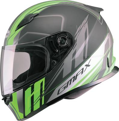G-Max - G-Max FF49 Rogue Helmet - G7493674 F.TC-23 - Flat Black/Hi-Viz Green - Small