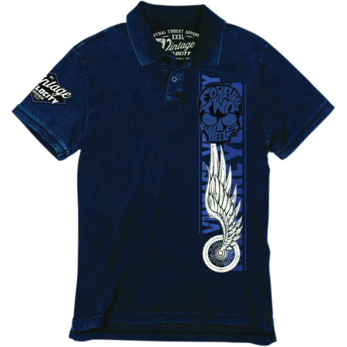 Lethal Threat - Lethal Threat Winged Tire Polo - PL34002XL - Blue - X-Large