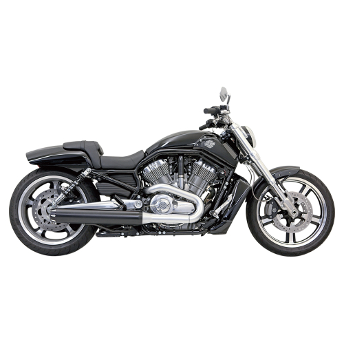 Bassani Manufacturing - Bassani Manufacturing 4in. Slip-On Mufflers - Straight Cut - Black with Black Fluted End Caps - 1V17RB