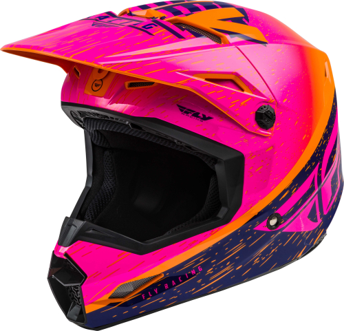 Fly Racing - Fly Racing Kinetic K120 Youth Helmet - 73-8624YM - Orange/Pink/Dark Blue - Medium