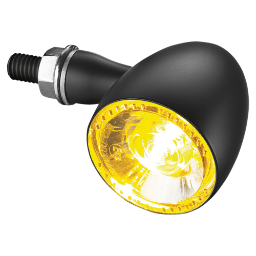 Kuryakyn - Kuryakyn Bullet 1000 Front/Rear Marker Light by Kellermann - Smoke Lens/Satin Black Housing - Amber Light - 2859
