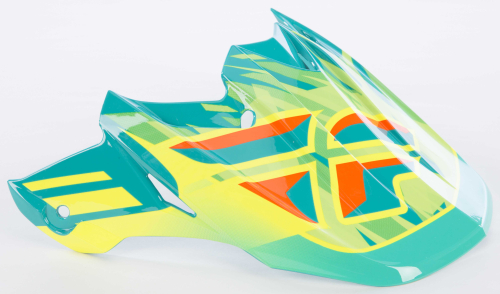Fly Racing - Fly Racing Visor for F2 2014 Shorty Helmets - Teal/Hi-Viz - 73-4618