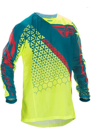 Fly Racing - Fly Racing Kinetic Trifecta Mesh Jersey - 370-328X - Hi-Vis/Teal - X-Large