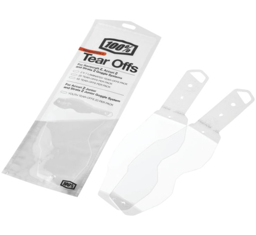 100% - 100% Laminated for Racecraft 2/Accuri 2/Stratus 2 Goggles - 2x - 7pk. - 59086-00001