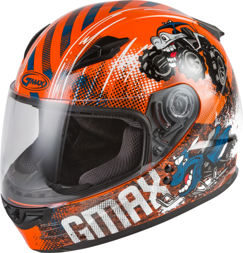G-Max - G-Max GM-49Y Beats Youth Helmet - G1498270 - Orange/Blue/Grey - Small