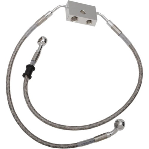 Drag Specialties - Drag Specialties Extended Length Stainless Steel Front Brake Line Kit - +10in. - Clear-Coated - 1741-5296