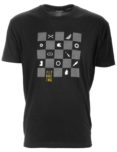 Fly Racing - Fly Racing Checkers T-Shirt  - 352-10402X - Black - 2XL