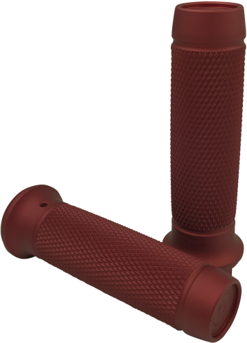 Brass Balls Cycles - Brass Balls Cycles Knurled Moto Grips - Red - BB08-261