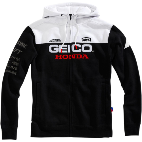 100% - 100% Pullover Tailhook Geico Hoodie - 36904-001-11 - Black/White - Medium