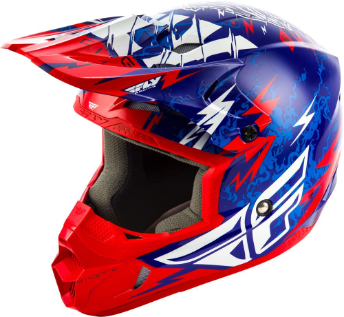 Fly Racing - Fly Racing Kinetic Shocked Youth Helmet - 73-3455-3 - Blue/Red - Large