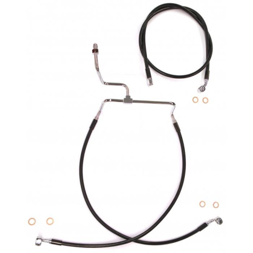Magnum - Magnum Black Coated XR Stainless Front Brakeline Kit - 23in. Upper Brake Length - SBC131323