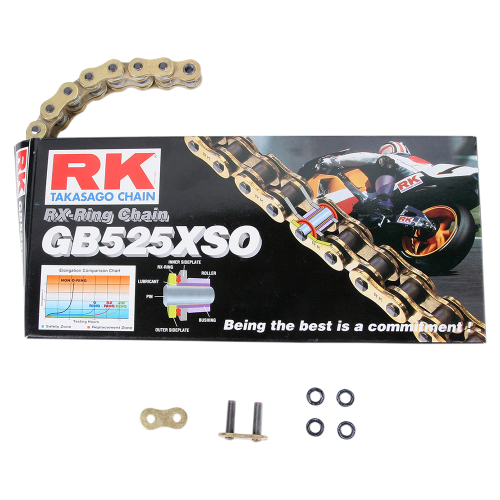 RK - RK 525 XSO GB Chain - 116 Links - Gold - GB525XSO-116