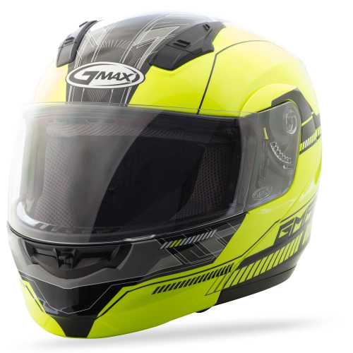 G-Max - G-Max MD04 Graphics Helmet - G1041687 TC-24 - Hi-Vis Yellow/Black - X-Large