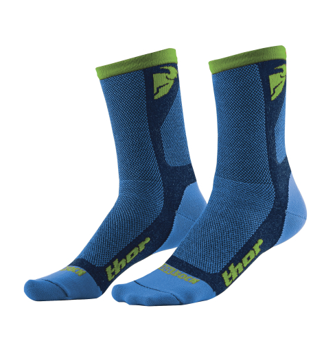 Thor - Thor Dual Sport Cool Socks - XF-2-3431-0280 - Blue/Green - 10-13