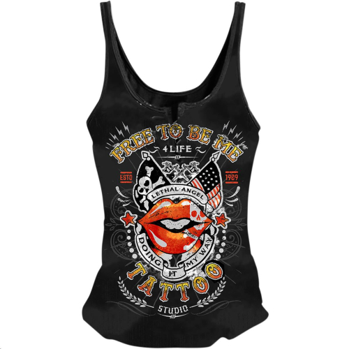 Lethal Threat - Lethal Threat Free To Be Me Womens Tank Top - LA20597-2X - Free To Be Me Black - 2XL