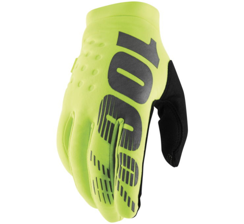 100% - 100% Brisker Cold-Weather Youth Gloves - 10004-00008 - Flo Yellow/Black - Small