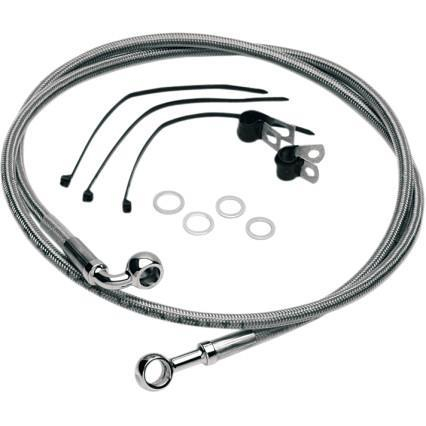 Drag Specialties - Drag Specialties Standard Length Front Stainless Steel Brake Line Kit - Black Vinyl - 1741-3974