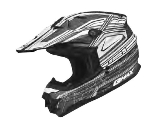 G-Max - G-Max Visor with Screws for GM76X Helmet - Bio Flat Black/White/Silver - G076052