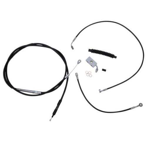 LA Choppers - LA Choppers Cable/Brake Line Kit - 15-17in. Ape Hangers - Black - LA-8152KT-16B