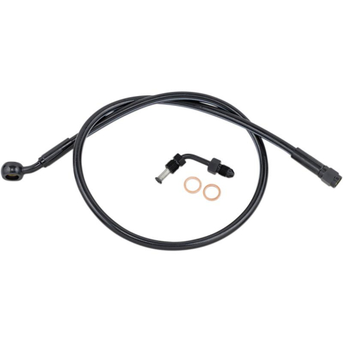Magnum - Magnum Black Coated XR Stainless Upper Front Brakeline Kit with Black Fittings - 28in. Total Length - SBB1501-28