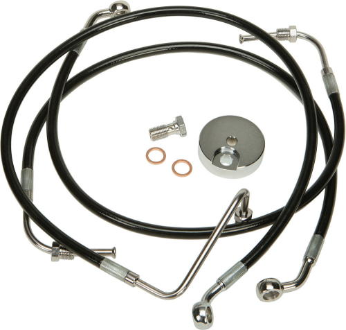 HardDrive - HardDrive Black Vinyl Brakeline Kit - +10in. Length - HD-0304-BK