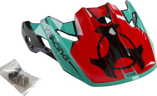 Fly Racing - Fly Racing Visor for Toxin Helmets - Original Red/Teal/Black - 73-88020