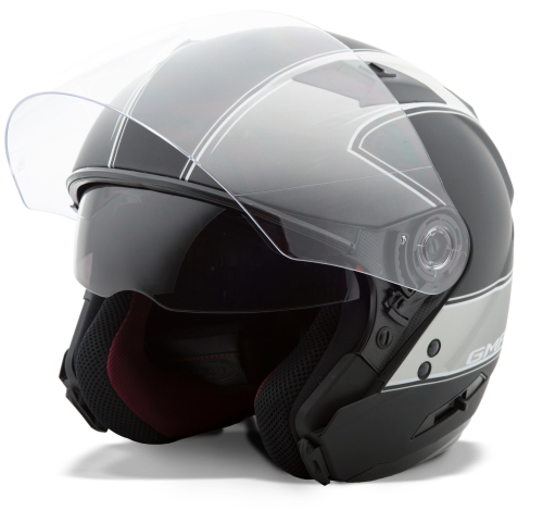G-Max - G-Max OF77 Classic Helmet - G3771455 TC-17F - Flat Black/Silver - Medium