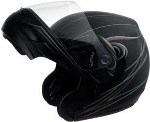 G-Max - G-Max GM44 Derk Helmet - G144393 F.TC-12 - Flat Black/Silver - X-Small