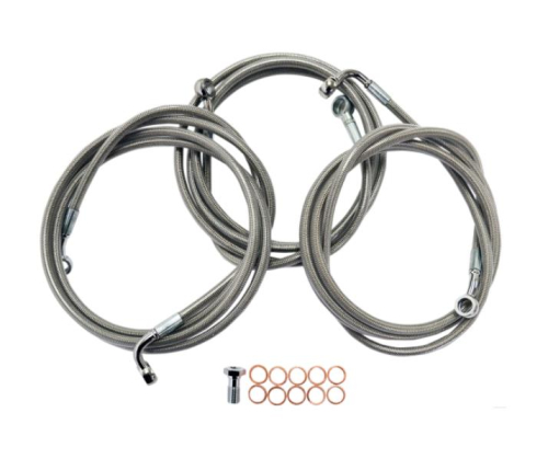 LA Choppers - LA Choppers Stainless Steel Brake Line Kit - 18-20in. Ape Hangers - LA-8051B19