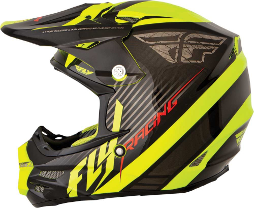 Fly Racing - Fly Racing F2 Carbon Fastback Helmet - 73-4114XS - Black/Hi-Vis - X-Small