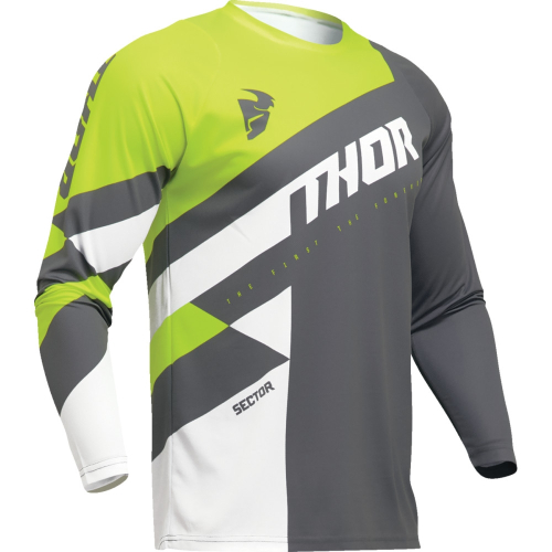 Thor - Thor Sector Checker Youth Jersey - 2912-2422 - Charcoal/Acid - Large