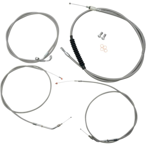 LA Choppers - LA Choppers Stainless Braided Cafe Handlebar Cable and Brake Line Kit - LA-8300KT-0C