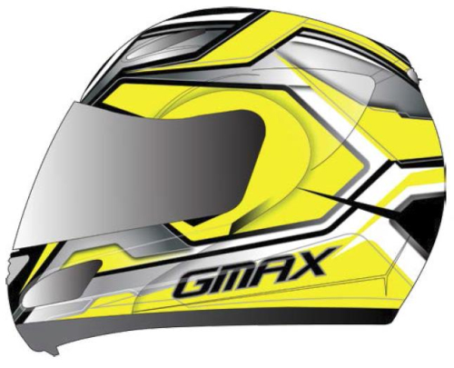 G-Max - G-Max GM44S Glacier Helmet - XF-3-72-6085XS - Yellow/Silver/Black - X-Small