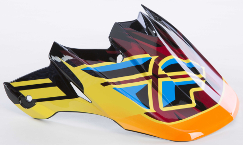 Fly Racing - Fly Racing Visor for F2 2014 Shorty Helmets - Black/Yellow/Blue - 73-4615