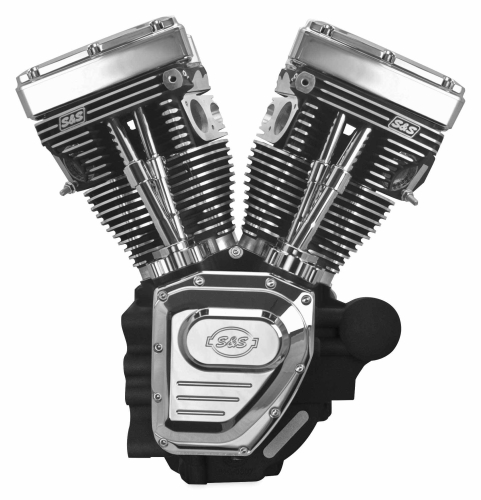 S&S Cycle - S&S Cycle T124 High Compression Long Block Engine - Wrinkle Black - 310-0400