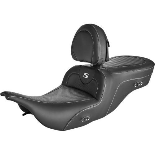 Saddlemen - Saddlemen Heated Road Sofa CF Seats with Drivers Brackrest - 897-07-185BRHC