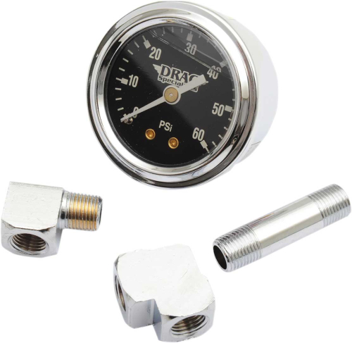 Drag Specialties - Drag Specialties 1 3/4in. Deluxe Liquid-Filled Oil Gauge Kit - L44102-BX14