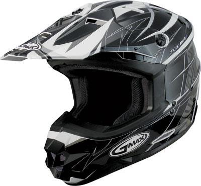 G-Max - G-Max Visor for GM76X Player Graphic Helmet - Black/Silver/White - G076012