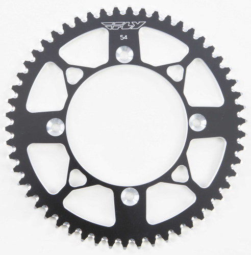 Fly Racing - Fly Racing Aluminum Rear Sprocket - Black - 54T - 201-54 BLK