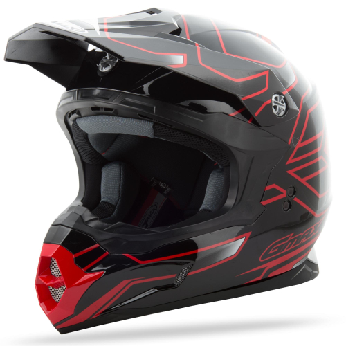G-Max - G-Max MX86 Step Helmet - G3862209N TC-1 - Black/Black/Red - 3XL