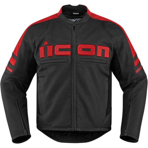 Icon - Icon Motorhead 2 Leather Jacket - XF-2-2810-2853 - Red - Large