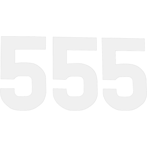 N-Style - N-Style Pros 6 Stick-On Number - 6.5in. - No.5 - White - NVI-5W