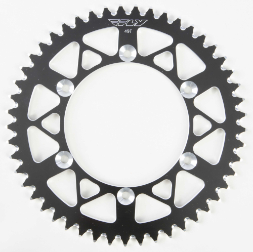Fly Racing - Fly Racing Aluminum Rear Sprocket - Black - 49T - 208-49 BLK
