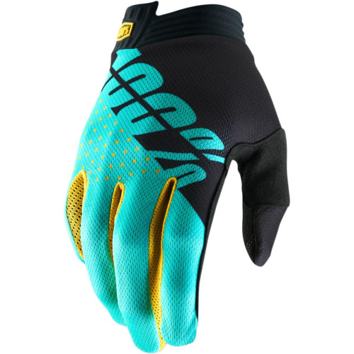 100% - 100% I-Track Gloves - 10015-215-11 - Black/Aqua - Medium