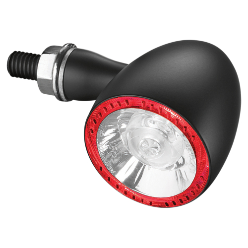 Kuryakyn - Kuryakyn Bullet 1000 Rear Marker Light by Kellermann - Clear Lens/Satin Black Housing - Red/Red/Amber Light - 2555